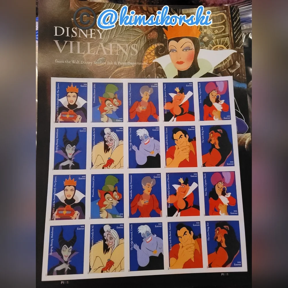 100 Disney Villians 2017 Forever USPS‎ First-Class Postage Stamps US Mail Walt